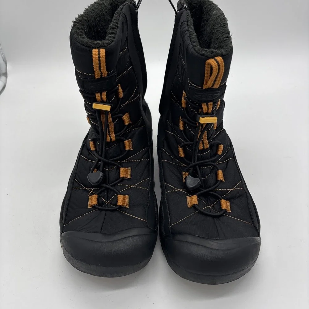 Keen Shoes Kids Sz 6 Basin Snow Boots Winter Insulated Leather Waterproof Black